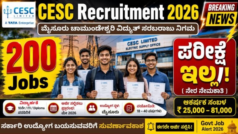 CESC Mysore Recruitment